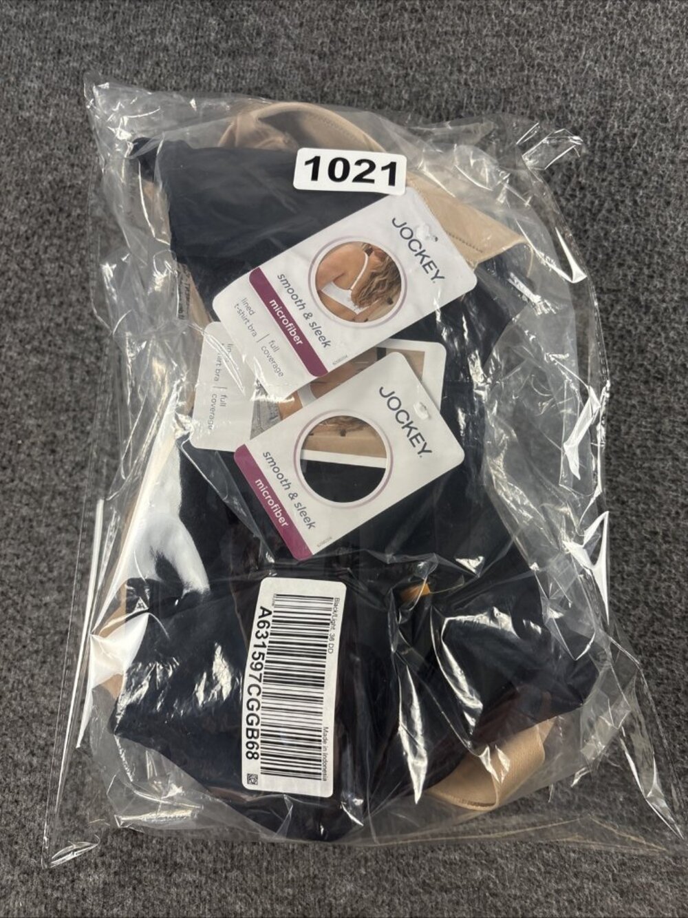 Jockey Smooth & Sleek Microfiber T-Shirt Bra Lot 2 Black Beige 36DD NWT - Picture 14 of 14